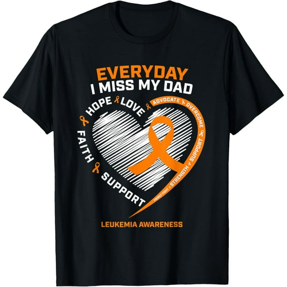 Loving Memory In Remembrance Dad Father Leukemia Awareness T-ShirtMen and women, Black T-shirt, size: Extra large