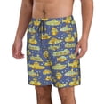 thumbnail image 2 of KLL Cartoon Submarines Men's Casual Summer Beach Shorts Hawaiian Shorts with Pockets-Large, 2 of 5