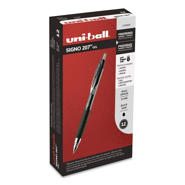 Plumas de tinta de gel Uni-Ball Signo 207 retráctiles 1.0 mm paquete de 24