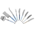thumbnail image 2 of French Home Essential 9-Piece Laguiole Cheese Knife and Spreader Set with Shades of Blue Handles, 2 of 6