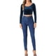 thumbnail image 2 of INSPIRAR CHIC Blusas Cortas de Terciopelo de Manga Larga Off Shoulder para Mujeres XL Azul Oscuro, 2 of 6