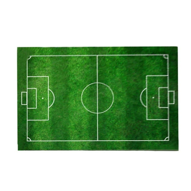 Feltree Football Field Grass Pattern Rug, Indoor/Outdoor Non-Slip Floor Mat for Living Room/Patio, Durable Polyester Decor Carpet