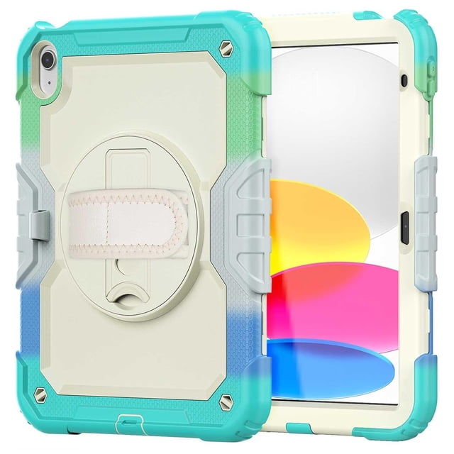 Funda TEKKU StrapB uso rudo Para iPad Air 5 Air 4 Pro 11 Multi Azul A2589 A2316 A2324 A2325 A2072
