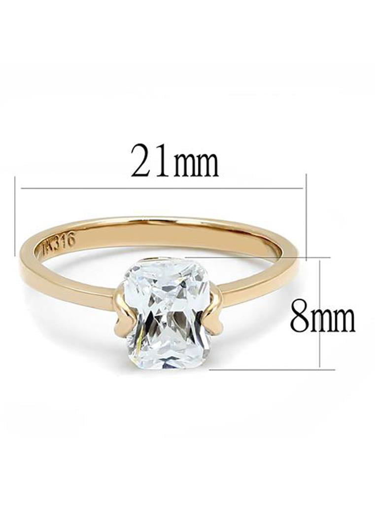 Women's .91 Ct Round Cut Cz Gold Plated Stainless Steel Engagement Ring Sz 5-10 