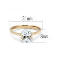 thumbnail image 2 of Womens 1.74 Ct Emerald Cut Solitaire Cz Rose Gold Stainless Steel Engagement Ring Size 9, 2 of 5