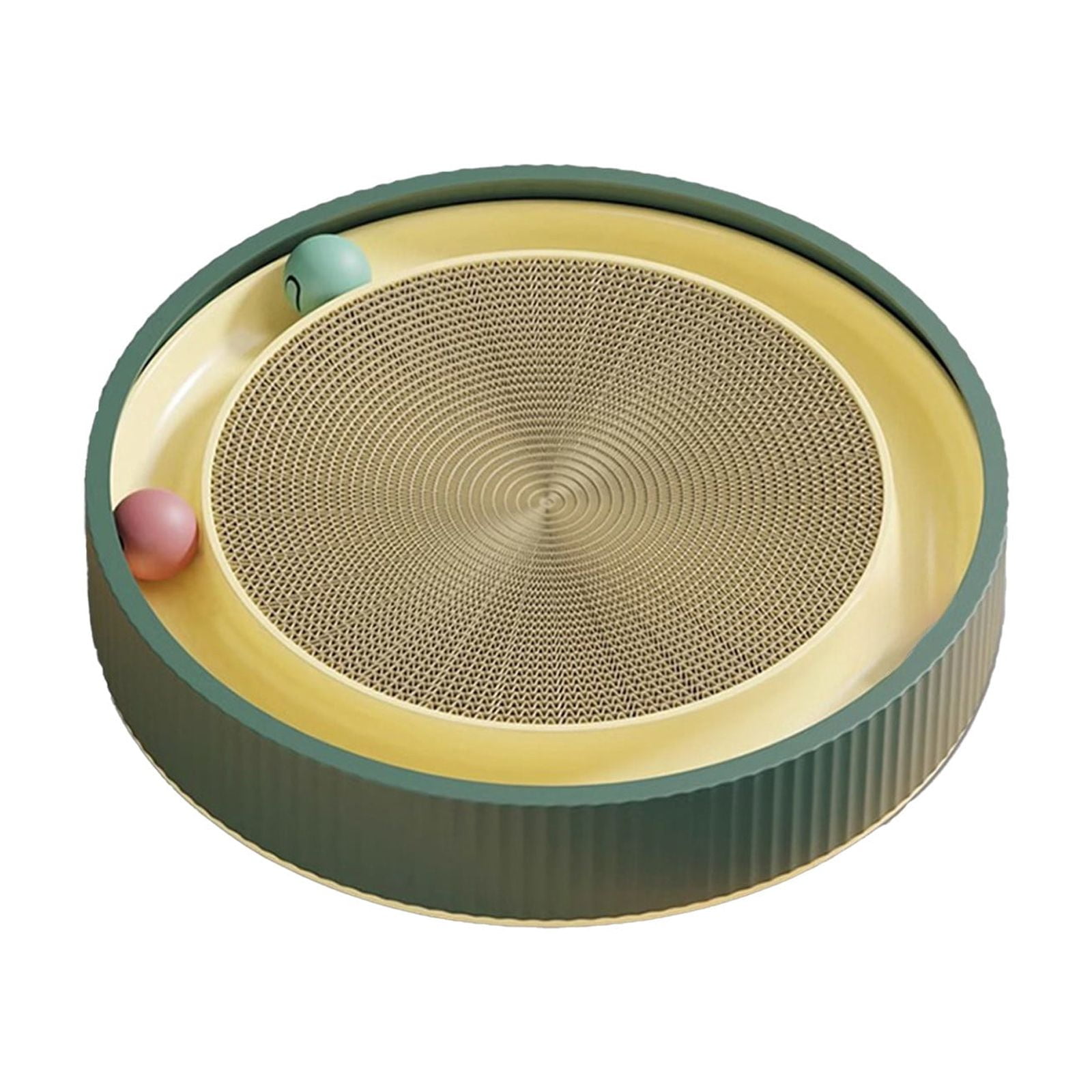 Zenithome 360° Rotating Cat Scratching Board Toy with Replaceable Scratch Pad, Interactive Carousel & Noise Maker for Active Cats, Durable ABS Plastic & Corrugated Cardboard, Non-Slip Base