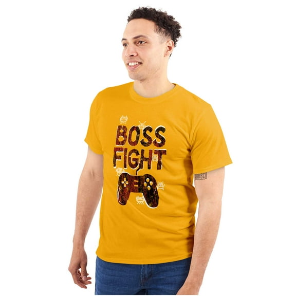 Boss Fight Video Gaming Controller Men's Big & Tall Crewneck Graphic Tee Brisco Brands 2X