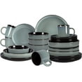 thumbnail image 2 of Euro-Nordic Stoneware 20pc Dinnerware Set, Reactive Glaze (Green, 20pc Set), 2 of 8