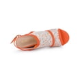 thumbnail image 4 of BLISSFUL STEP Chaussures pour Femmes Sandales Compensées à Bout Ouvert à Plateforme avec Lacets Fleur Orange 9, 4 of 7