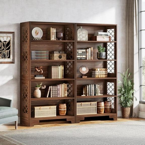 Tribesigns 6-Tier Bookcase, 71" Vintage Tall Bookshelf for Home Office
