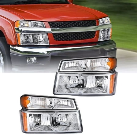 Nilight Headlights Assembly for 2004-2012 Chevy Colorado,GMC Canyon 04 05 06 07 08 09 10 11 12, 2006 2007 2008 Isuzu i-Series headlamp,Chrome Housing