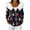 Navy, variant on Women's Fashion Casual Sweater with Zipper Print, Plush Hooded Cardigan Jacket for Christmas Season and Cozy Wear,Wine,M