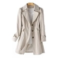 thumbnail image 1 of Gabardina De Mujer Chaqueta De Moda Corta De Color Sólido, 1 of 5