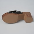 thumbnail image 2 of SACFOF Women's Slide Heeled Sandals Opened Square Toe Chunky Block Heel Slippers with Buckle Slip on Long Womens Slippers, 2 of 6