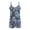 Blue Moon Sunflower, variant on ZAITUBLES Womens Rompers Summer Casual Loose Sleeveless Outfit Adjustable Spaghetti Strap Shorts Jumpsuit, Lightweight with Front Pockets, Abstract Floral Print, Size XL