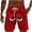 Red, variant on Purcolt Mens Cartoon Swim Trunks Elastic Waist Drawstring Summer Short Funny Novelty Outdoor Beach Board Shorts