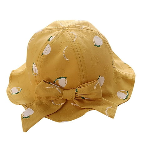 

Relanfenk Baby Hats Kids Summer Bow Fruit Sun Princess Protection Bucket Sunscreen Cap Hat