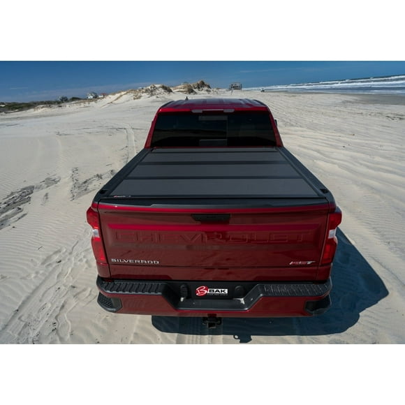 BAK Industries Tonneau Cover 448506 BAKFlip MX4; Hard Folding; Lockable Using Tailgate Handle Lock; Black Matte; Aluminum; Can Be Used With BAK Tool Box