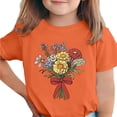 thumbnail image 1 of Zpanxa T-Shirts d'Été pour Filles Imprimé de la Fête de l'Indépendance Col Rond Manches Courtes Haut Polyester Spandex 10-11 Ans, 1 of 6