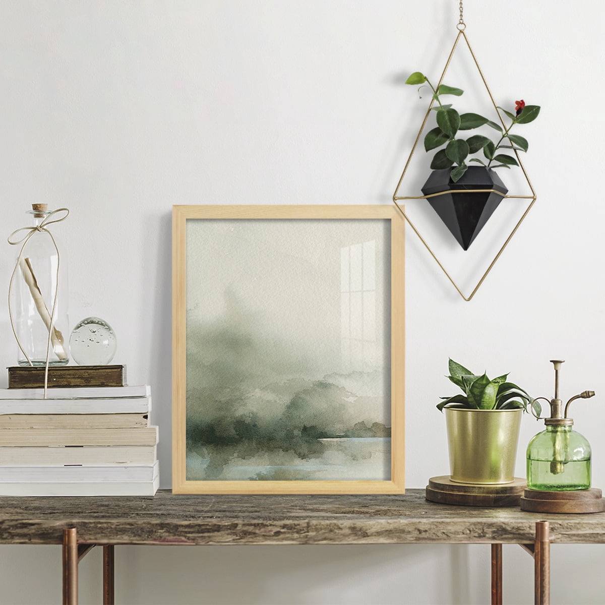 Heavy Fog I - Framed Print w/glass - Natural Wood