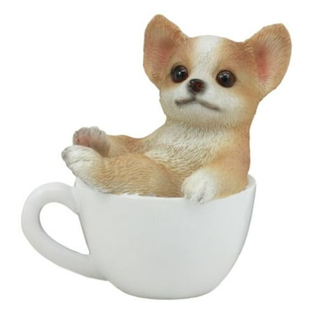 Ebros Realistic Mini Chihuahua Teacup Statue 3