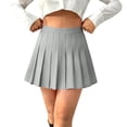 thumbnail image 2 of Dxzfnsa Mini Skirts for Women Lightweight Casual Flowy Pleated Solid Color Skirts Summer Womens Fashion Basic High Waisted Short Skirts, 2 of 6