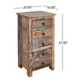 thumbnail image 3 of GDF Studio Willards Boho Handmade Wood 5 Drawer Chest, Multicolored and Natural, 3 of 9