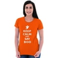 thumbnail image 4 of Keep Calm and Say Boo Halloween Womens Fitted Plus Size Graphic Tee Brisco Brands 2X, 4 of 5
