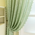 thumbnail image 3 of Innerwin Curtains Rod Pocket Drapes Treatments Solid Window Curtain Panel Luxury Light Filtering Linen Textured Home Decor Green W:55"x H:96"/ 140cm*245cm, 3 of 8