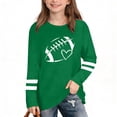 thumbnail image 2 of Girls Green Long Sleeve Soccer Shirt Youth Heart Graphic Tee for Kids Casual Crewneck Relaxed Fit Top,Size 7-8 T, 2 of 6