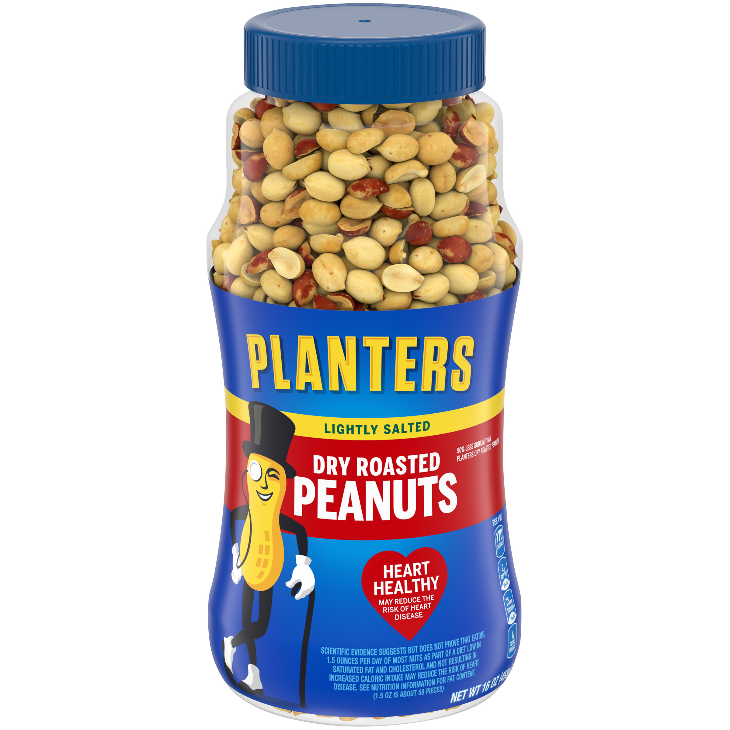Planters Lightly Salted Dry Roasted Peanuts 16 Oz Jar Walmart 