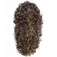 thumbnail image 4 of LUXLUXE Mariah Curly 16 Inch Long 7x4 Hand-Tied Lace Front Wig, Heat Resistant Fiber, 20+ Shades of Natural, Dip Dyed, & Blended Colors (#F4/27 - Brown with Golden Highlights, 4 of 8