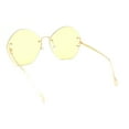 thumbnail image 4 of Womens Oversized Metal Frame Rimless Butterfly Glam Sunglasses Gold - Yellow, 4 of 4