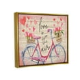 thumbnail image 3 of Stupell Love In The Air Tulip Bike Basket Holiday Painting Gold Floater Framed Art Print Wall Art, 3 of 6