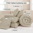 thumbnail image 3 of Comforter Full Size Set with Sheets Oatmeal - 7 Pieces Bed in a Bag Boho Tufted Bedding Sets Fluffy Lightweight Full Bed Set with Comforter, Sheets, Pillowcases & Shams for All Season, 3 of 14