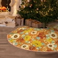 thumbnail image 5 of Rateoe Daisy maple fall Pattern Christmas Tree Skirt with Ties, Christmas Tree Decorations, Farmhouse Christmas Decor Xmas Holiday Decorations-30", 5 of 6