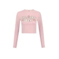 thumbnail image 6 of hirigin Women Long Sleeve Crop Tops Star/ Letter Print Casual Round Neck T-shirt Streetwear Clubwear, 6 of 8