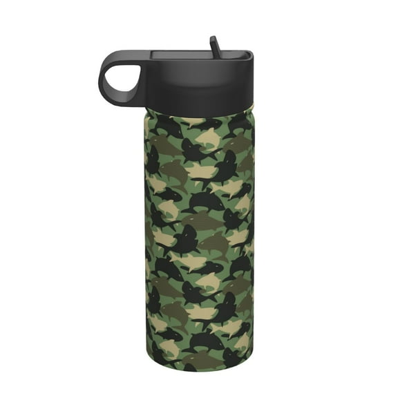Vsdgher Camouflage Shark for Insulated Stainless Steel Water Bottle,18oz Sports Water Bottle Stainless Steel Reusable Tumbler for Sports, Travel, and School