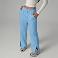 thumbnail image 2 of NinXxx Kids Side Split Sweatpants School Supplies Elastic Loose Trousers Sky Blue 11-12 Years, 2 of 8
