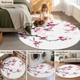 thumbnail image 6 of Cherry Blossoms Large Area Rugs for Bedroom Living Room, Soft Non Slip Carpet Bedside Rug, Pink Pastoral Modern Gradient Spring Round Floor Cover Kitchen Accent Rug 3' for Dining Room/Office, 6 of 9