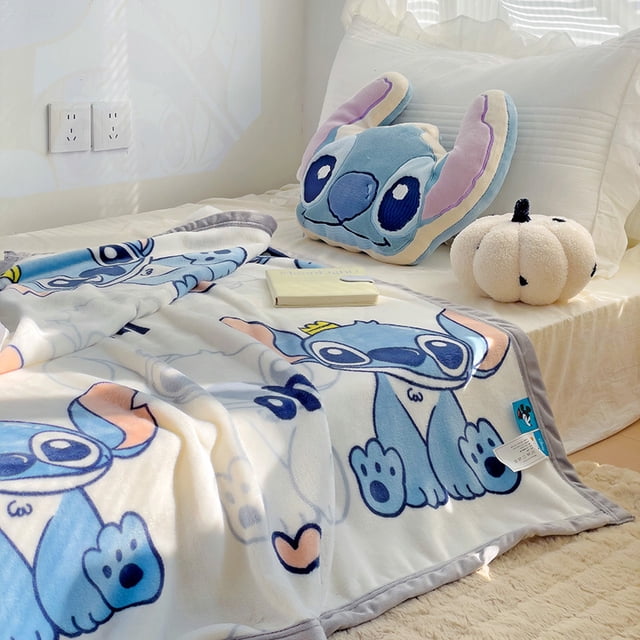 Manta de terciopelo Coral de Hello Kitty de Disney Stitch Sanrio Cinnamoroll Kuromi, mantas para el hogar y la oficina, colcha, sábanas para decoración del dormitorio