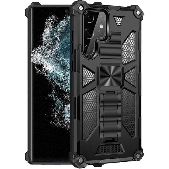 For Samsung Galaxy S22 Ultra 5G Armor Shockproof TPU PC Magnetic Protective Phone Case with