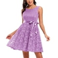 thumbnail image 2 of jsaierl Women Vintage Sleeveless Princess Floral Lace Casual O-Neck Party Swing Dress Homecoming Dresses 2024, 2 of 5