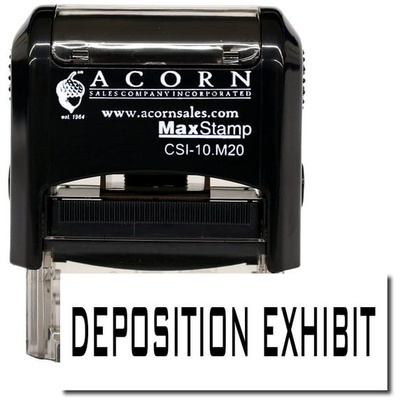 Self-Inking Deposition Exhibit Stamp with Burgundy Ink