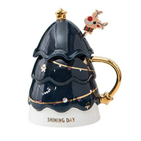 

1Pc 420Ml Christmas Cup Mug Couple Cup Girl Ceramic Drinking Cup D