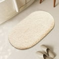 thumbnail image 2 of Premium Absorbent Bathroom Mat | Non-Slip Microfiber Foam Rug | 23.6"x35.4" Oval Floor Mat for Bathroom, Entryway & Bedroom | Quick-Dry, Machine Washable | Beige Home Decor Carpet, 2 of 6