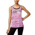 thumbnail image 1 of Material Girl Womens Active Juniors’ Braided-Back Graphic Tank Tops, Violet, X-Small, 1 of 4