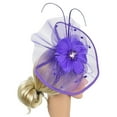thumbnail image 4 of LEKODE Women's Fascinators Fascinators for Women Fashion Hats for Women Head Piece for Women Ladies Hats Fasteners Hats for Women Tea Party Accessories for Women Purple One Size, 4 of 7