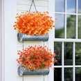 thumbnail image 2 of Coolmade 8 Bundles Artificial Fall Flowers No Fade Autumn Plants, Indoor Outdoor Greenery for Thanksgiving Christmas Wedding Party Home Garden Fireplace DÃ©cor (Green Orange), 2 of 9
