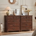thumbnail image 6 of Joaxswe 5-Drawer Dresser, 35.2" Tall Black Dresser for Bedroom Storage, Hallway Chest with Large Drawers, 31.5" Wide Space Saving Furniture, Brown, 6 of 9